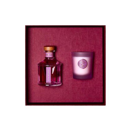 Rosa Patchouli  Dárková sada difuzér 250 ml + svíčka 70 g